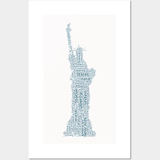 Statue of Liberty Travel Text Word Cloud Posters and Art